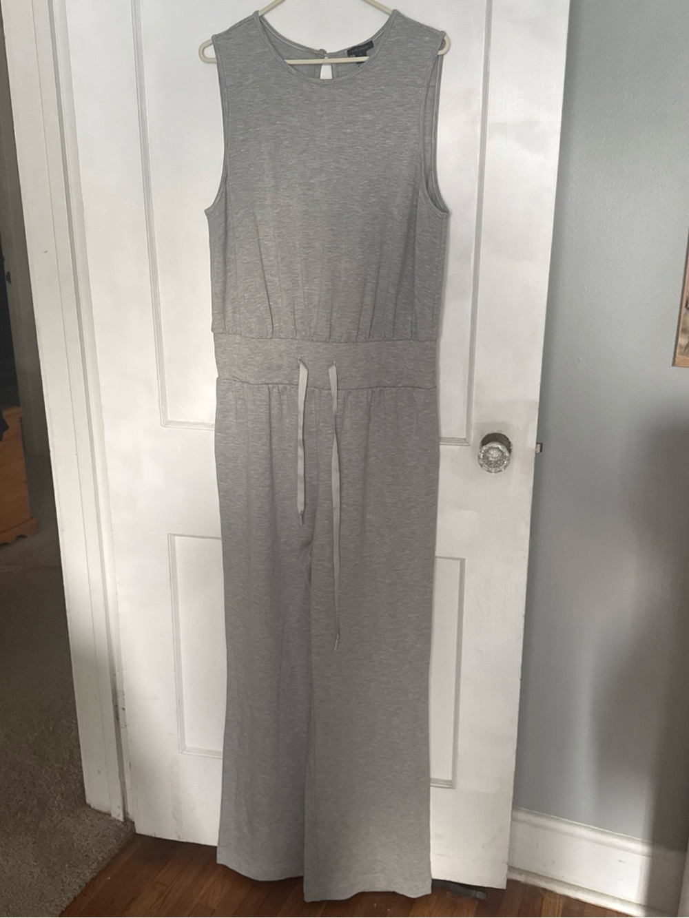 Ann Taylor Sleeveless Gray Wide-Leg Jumpsuit